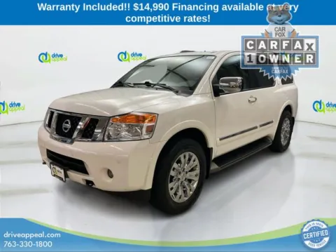 White 2015 Nissan Armada Platinum for sale in Eden Prairie, MN
