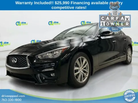 Black 2021 INFINITI Q50 PURE for sale in Eden Prairie, MN