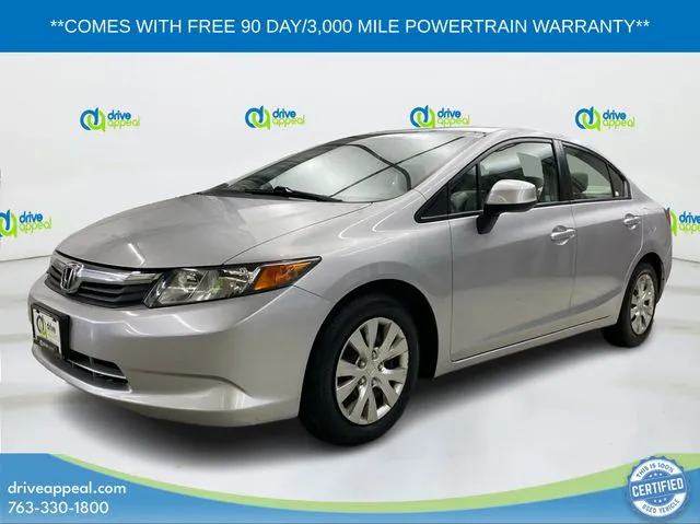 Silver 2012 Honda Civic LX for sale in Eden Prairie, MN