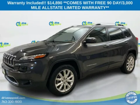Gray 2015 Jeep Cherokee Limited for sale in Eden Prairie, MN
