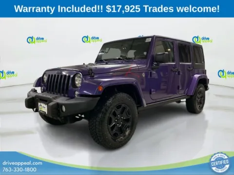 Purple 2016 Jeep Wrangler Unlimited Sahara for sale in Anoka, MN