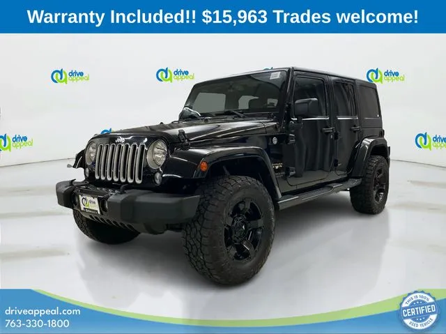 Black 2016 Jeep Wrangler Unlimited Sahara for sale in Anoka, MN