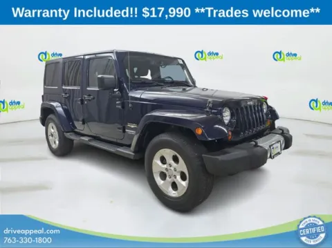 Blue 2013 Jeep Wrangler Unlimited Sahara for sale in Anoka, MN