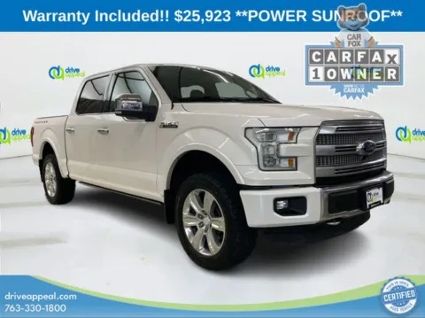 White 2015 Ford F-150 Platinum for sale in Anoka, MN
