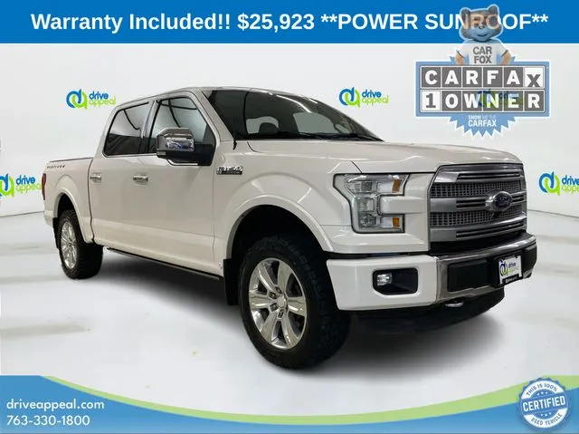 White 2015 Ford F-150 Platinum for sale in Anoka, MN