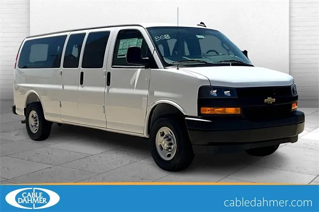 White 2025 Chevrolet Express Passenger 3500 1LS for sale in Topeka, KS