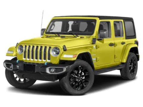 Yellow 2023 Jeep Wrangler 4xe Sahara 4x4 for sale in Kansas City, MO