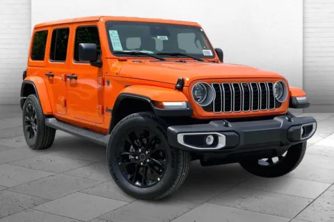 Orange 2025 Jeep Wrangler 4xe Sahara for sale in Kansas City, MO
