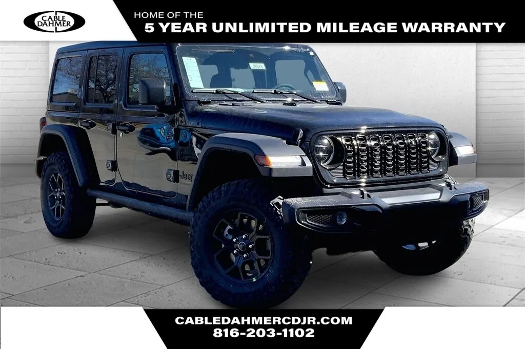 Black 2025 Jeep Wrangler Willys for sale in Kansas City, MO
