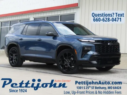 Blue 2024 Chevrolet Traverse RS for sale in Bethany, MO