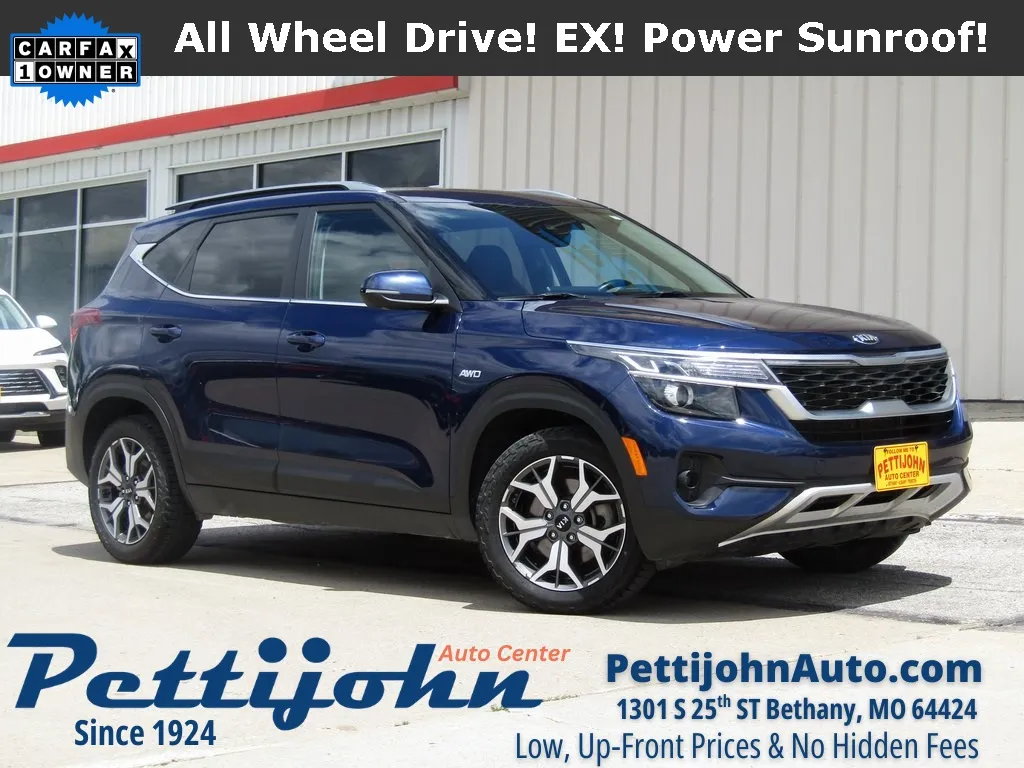 Used 2021 Kia Seltos EX with VIN KNDERCAA6M7143665 for sale in Kansas City