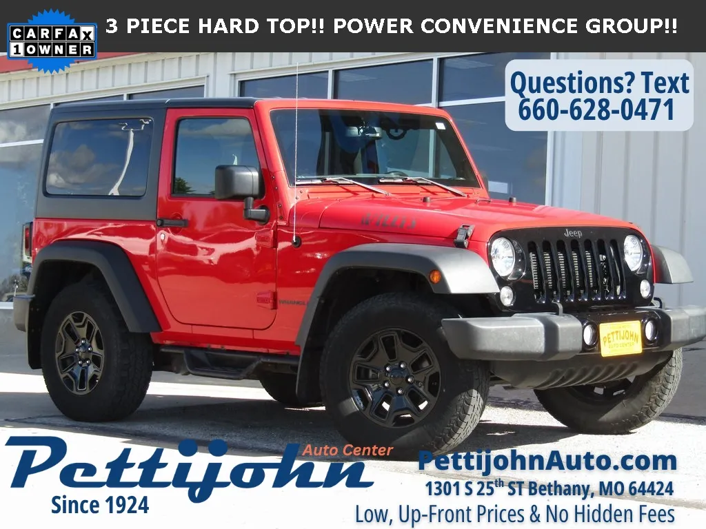 Used 2017 Jeep Wrangler Willys Wheeler with VIN 1C4AJWAG1HL689606 for sale in Bethany, MO