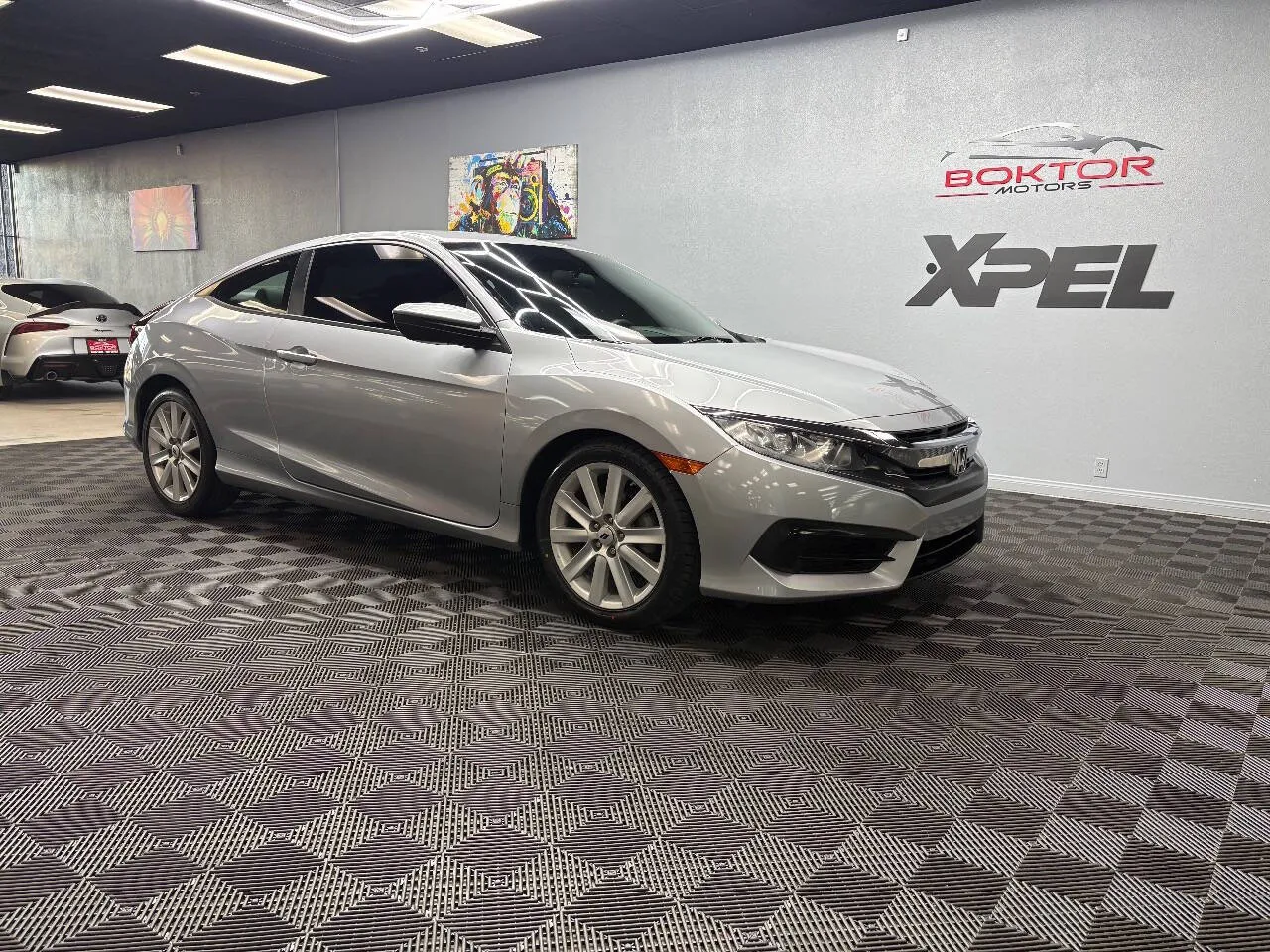 Silver 2017 Honda Civic LX 2dr Coupe 6M for sale in Las Vegas, NV