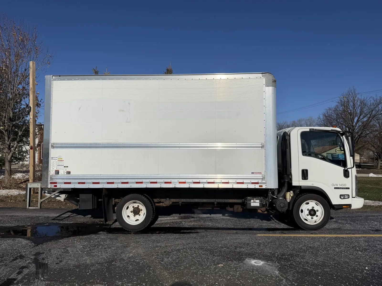 White 2020 Isuzu NPR 16ft Box Truck with Lift Gate for sale in Crystal Lake, IL