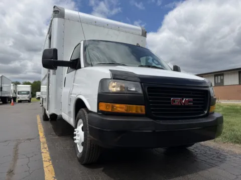 Another view of 2022 GMC Savana 16 FT Box Truck with Shelves and Side Door for sale in Crystal Lake, IL at Signature Truck Center