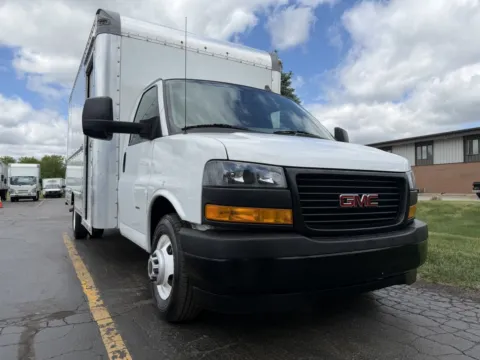 Another view of 2022 GMC Savana 3500 16 FT Box Truck with Shelving and Side Door for sale in Crystal Lake, IL at Signature Truck Center