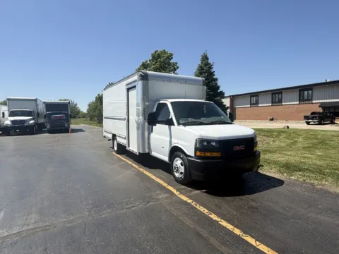 Photos of 2022 GMC Savana 3500 16 FT Box Truck with Shelving and Side Door for sale in Crystal Lake, IL at Signature Truck Center