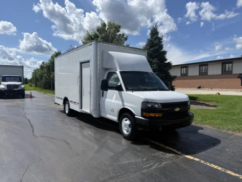 Photos of 2023 Chevrolet Express 4500 16 FT Box Truck Walk-Thru with Shelving and Side Door for sale in Crystal Lake, IL at Signature Truck Center