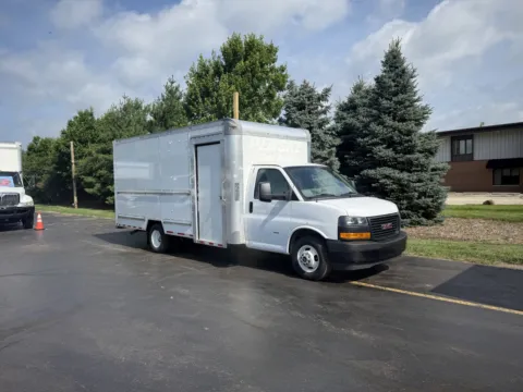 Photos of 2022 GMC Savana 3500 16 FT Box Truck with Shelving and Side Door for sale in Crystal Lake, IL at Signature Truck Center