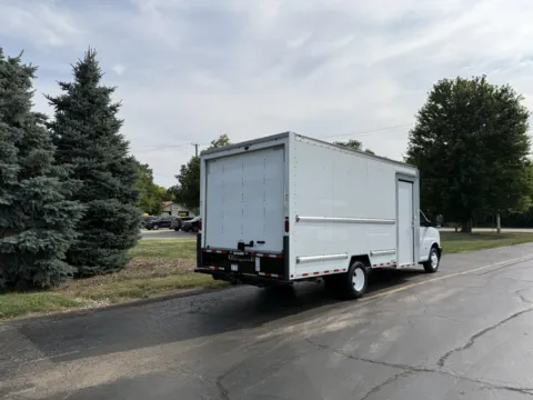 Another view of 2022 GMC Savana 3500 16 FT Box Truck with Shelving and Side Door for sale in Crystal Lake, IL at Signature Truck Center