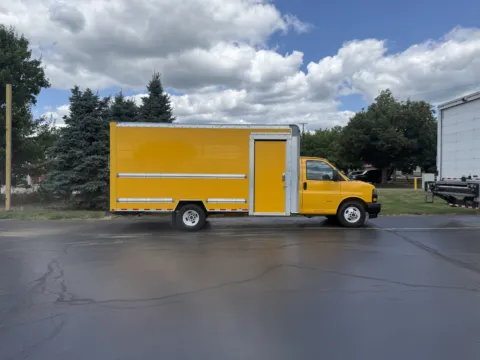 Yellow 2023 GMC 3500 16ft Box Truck for sale in Crystal Lake, IL