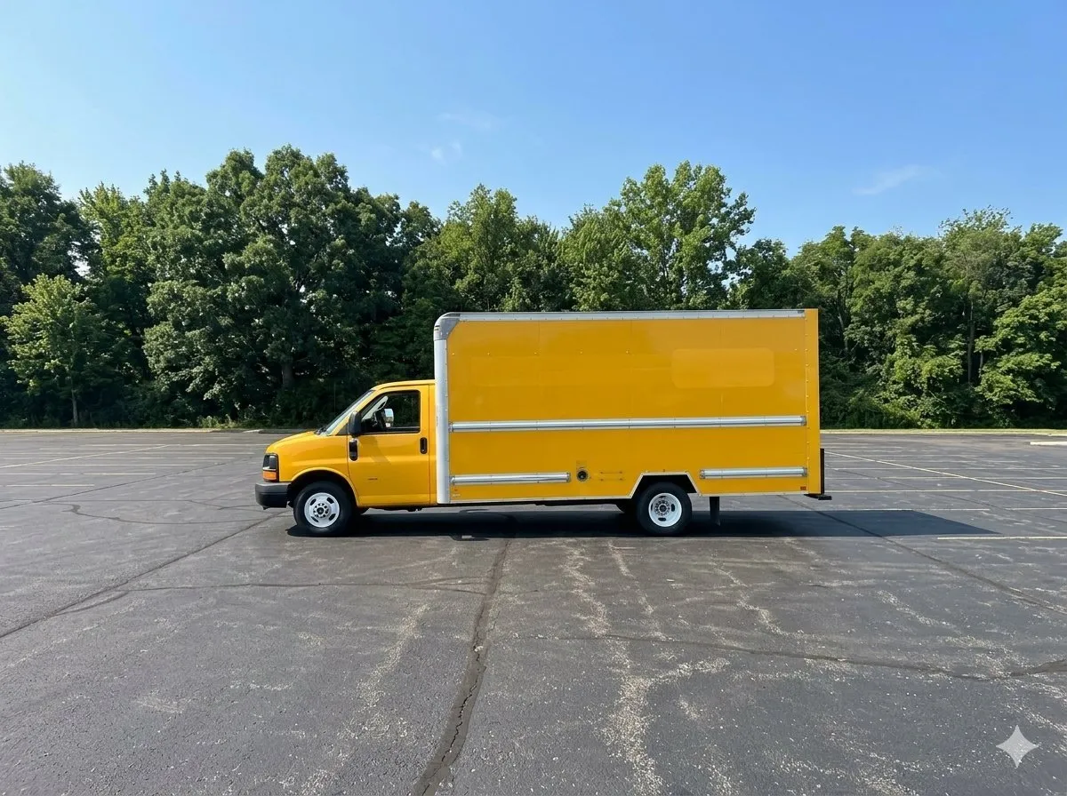 Yellow 2021 GMC Savana 3500 16ft Box Truck for sale in Crystal Lake, IL