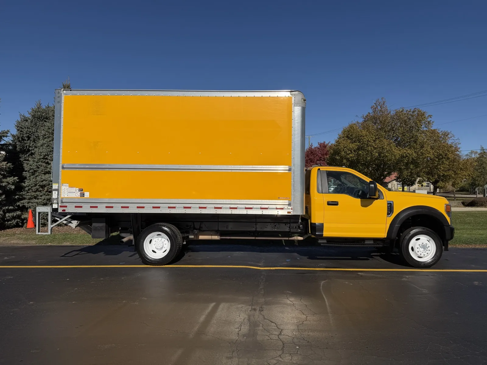 Yellow 2021 Ford F-450 16ft Box Truck with Lift Gate for sale in Crystal Lake, IL