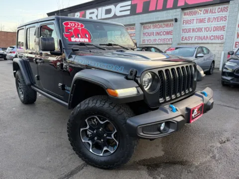 Black 2022 JEEP WRANGLER UNLIMI RUBICON 4XE for sale in Merrillville, IN