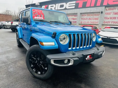 Photos of 2021 JEEP WRANGLER UNLIMI SAHARA 4XE for sale in Merrillville, IN at Ride Time Auto Finance Broadway