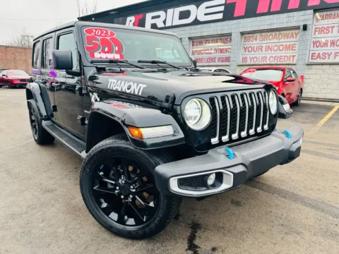 Black 2023 JEEP WRANGLER SAHARA 4XE for sale in Merrillville, IN