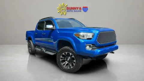Blue 2017 Toyota Tacoma Double Cab Limited Pickup 4D 5 ft for sale in Candler, NC