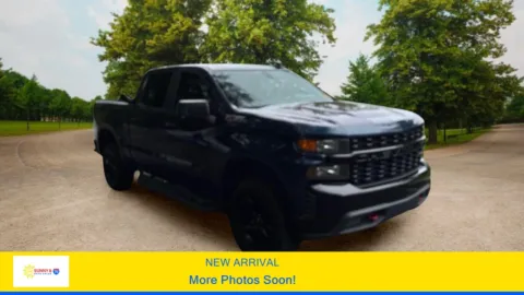 Blue 2021 Chevrolet Silverado 1500 Crew Cab Custom Trail Boss Pickup 4D 5 3/4 ft for sale in Candler, NC