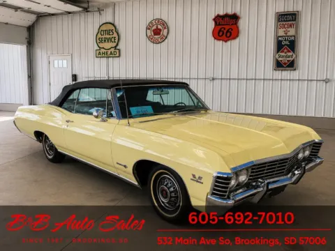 Yellow 1967 Chevrolet Impala SS for sale in Brookings, SD