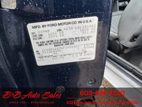 Another view of 1989 Ford Mustang GT for sale in Brookings, SD at B & B Auto Sales