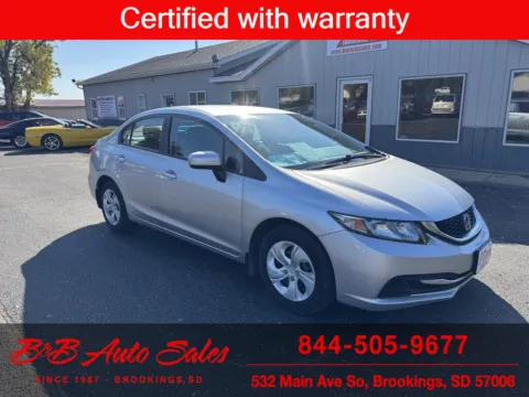 Silver 2014 Honda Civic Sedan LX for sale in Brookings, SD