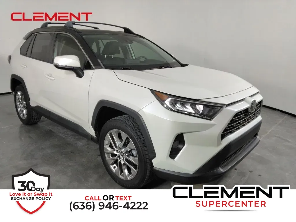White 2021 Toyota RAV4 XLE Premium for sale in Saint Charles, MO