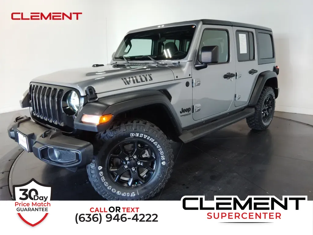Silver 2021 Jeep Wrangler Unlimited Willys for sale in Saint Charles, MO