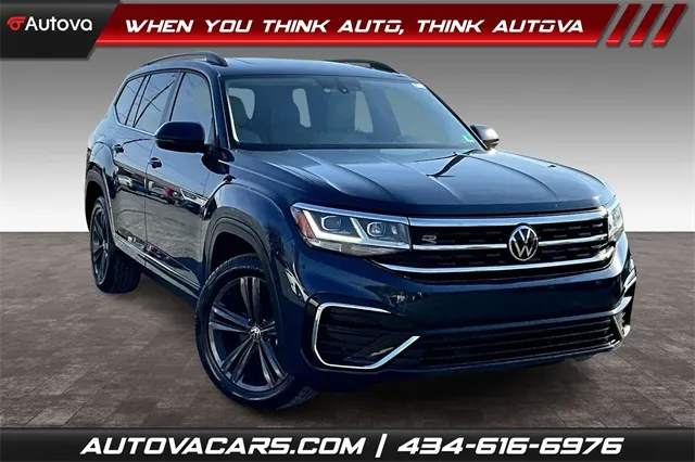 Blue 2021 Volkswagen Atlas 3.6L V6 SE w/Technology R-Line for sale in Madison Heights, VA