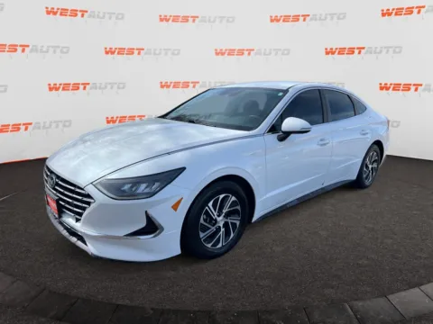 White 2021 Hyundai Sonata Hybrid Blue for sale in West Valley City, UT