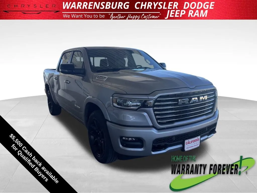 Silver 2026 Ram 1500 Laramie for sale in Warrensburg, MO