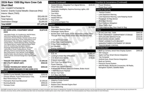 More photos of 2026 Ram 1500 Big Horn/Lone Star at Warrensburg CDJR, MO