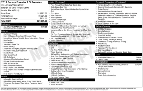 Silver 2017 Subaru Forester 2.5i Premium for sale in Warrensburg, MO