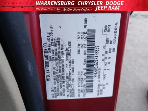 More photos of 2012 Ford Fusion SEL at Warrensburg CDJR, MO