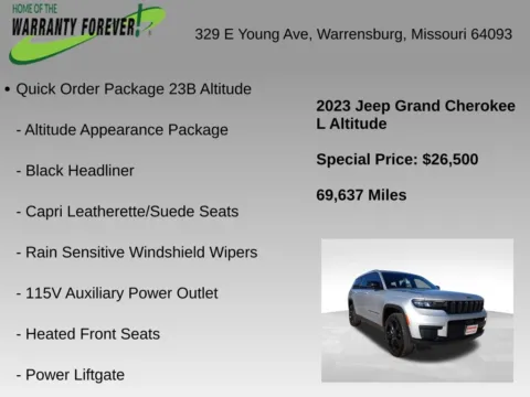 More photos of 2023 Jeep Grand Cherokee L Altitude at Warrensburg CDJR, MO
