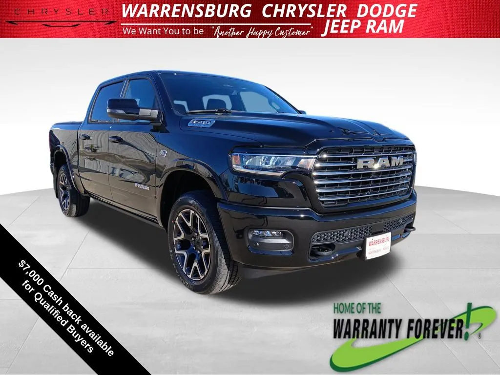 Black 2026 Ram 1500 Laramie for sale in Warrensburg, MO