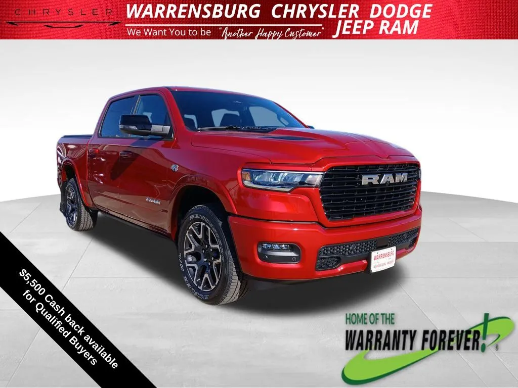 Red 2026 Ram 1500 Laramie for sale in Warrensburg, MO