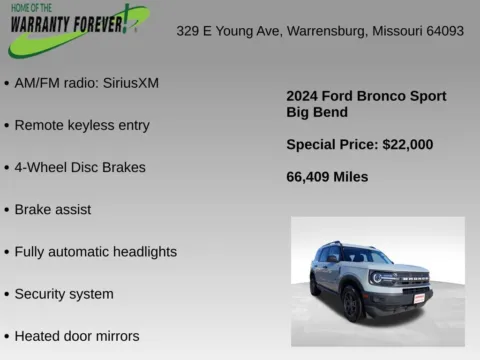 More photos of 2024 Ford Bronco Sport Big Bend at Warrensburg CDJR, MO