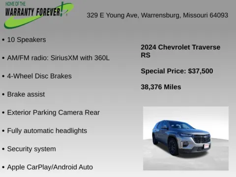 More photos of 2024 Chevrolet Traverse Limited RS at Warrensburg CDJR, MO