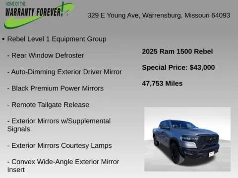 More photos of 2025 Ram 1500 Rebel at Warrensburg CDJR, MO