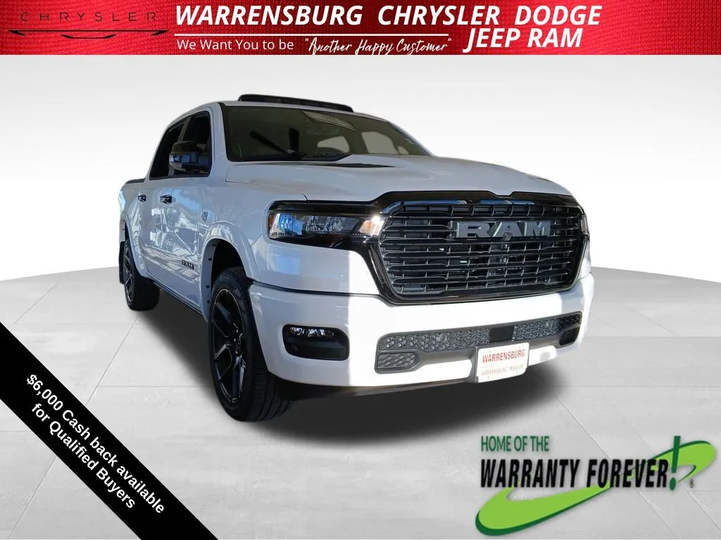 White 2026 Ram 1500 Laramie for sale in Warrensburg, MO